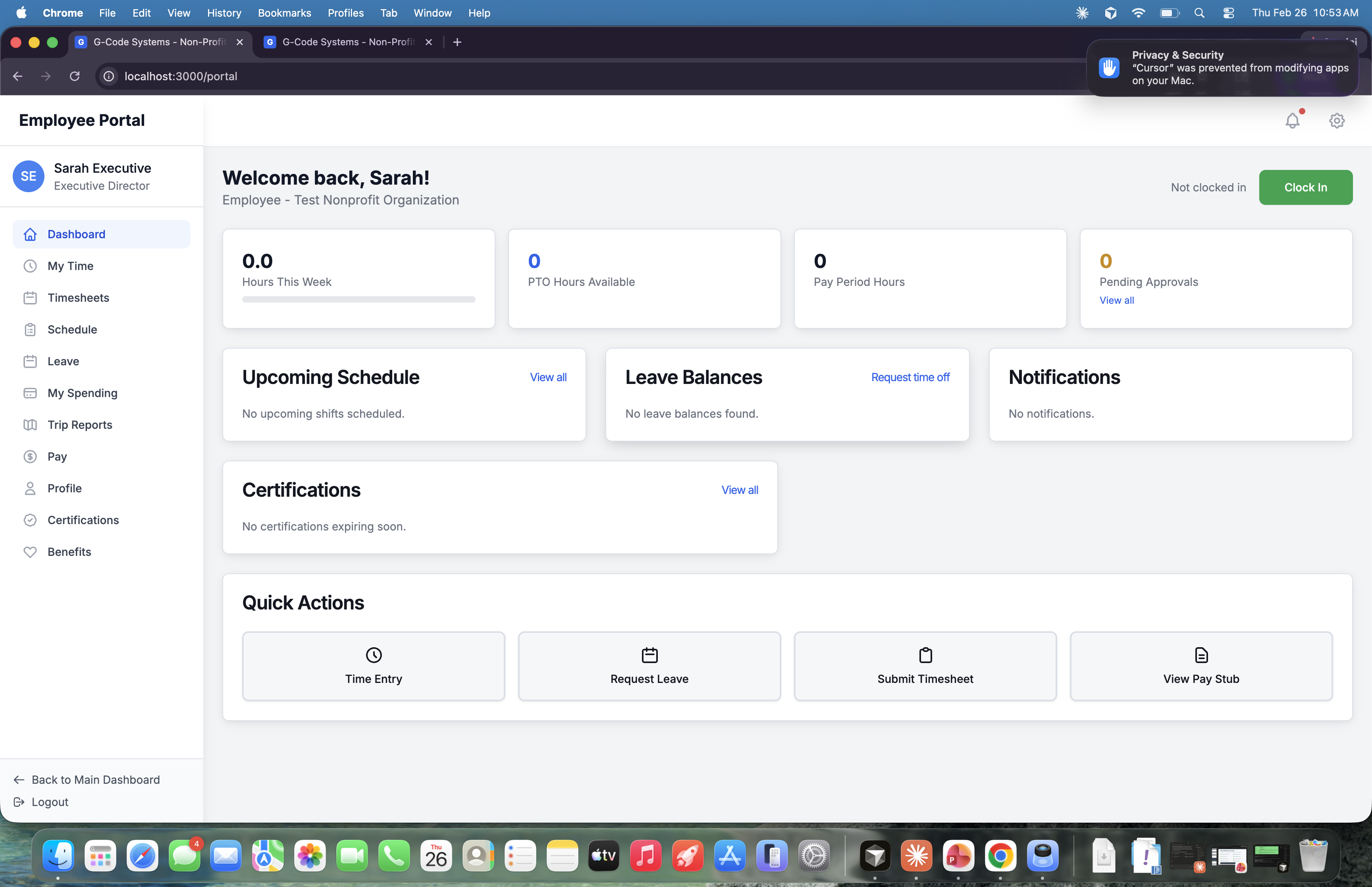 Employee Portal screenshot